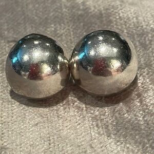 Vintage Minimalist Sterling Silver 925 Button Earrings